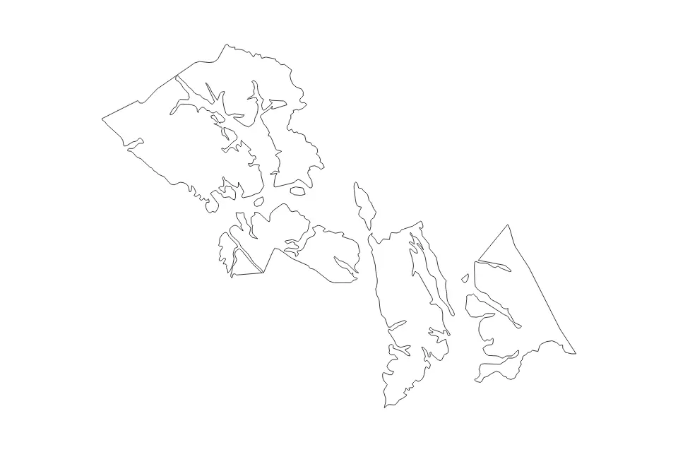 Carte de Hoonah–Angoon, Alaska de type contour pour Amérique du Nord, montrant contour avec des limites nettes.
