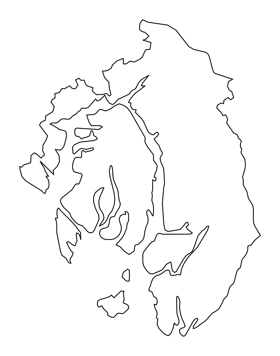 Mapa de contorno de Ketchikan Gateway, Alaska con ríos.