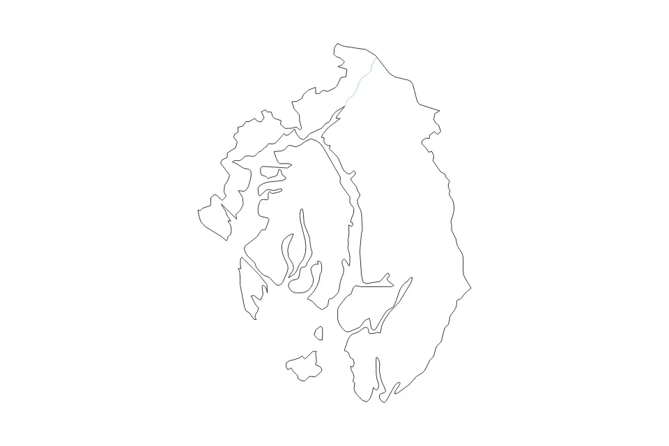 Outline map of Ketchikan Gateway Borough, Alaska with subdivision borders and rivers.
