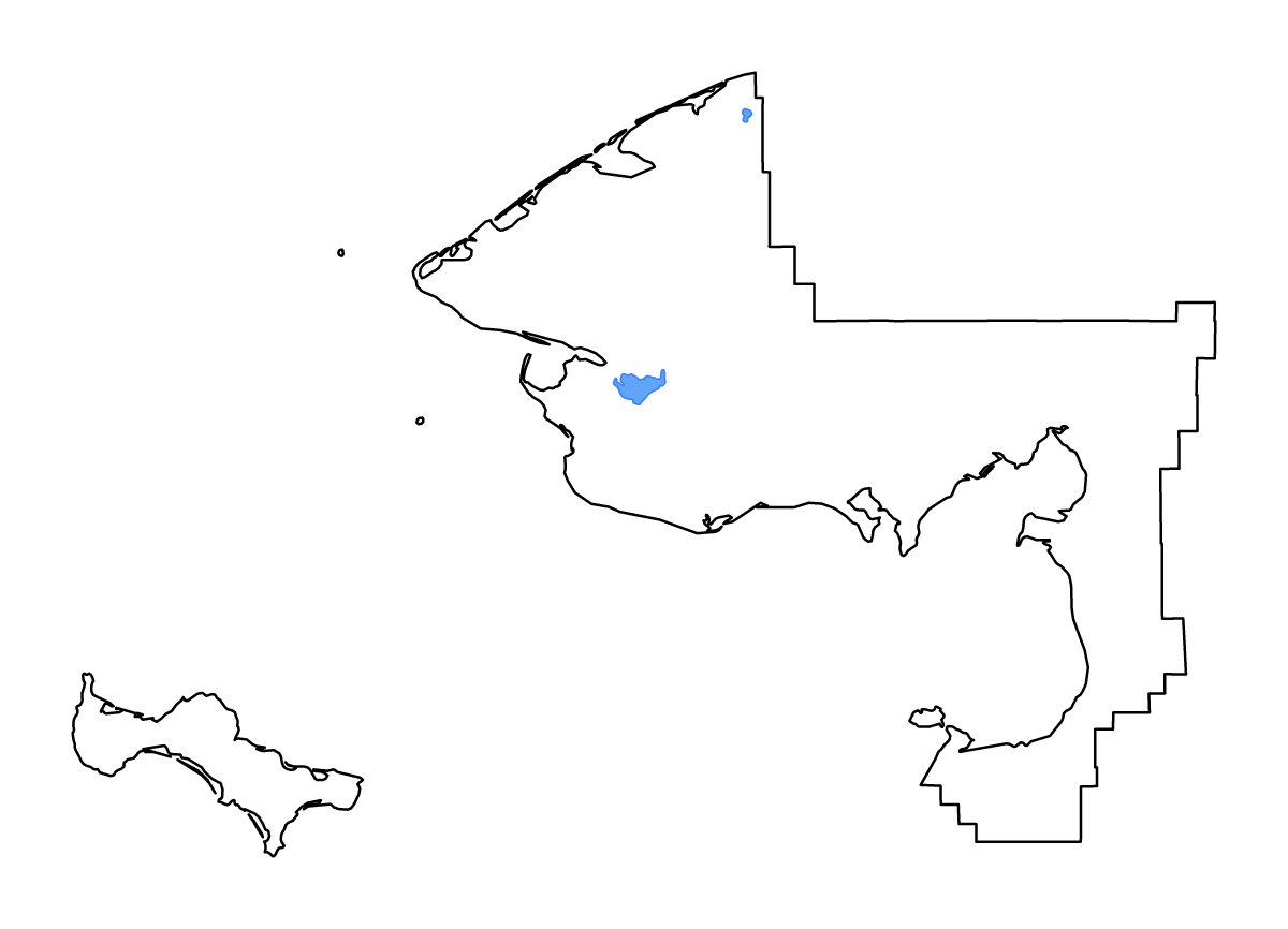 Mapa de contorno de Nome, Alaska con lagos y ríos.