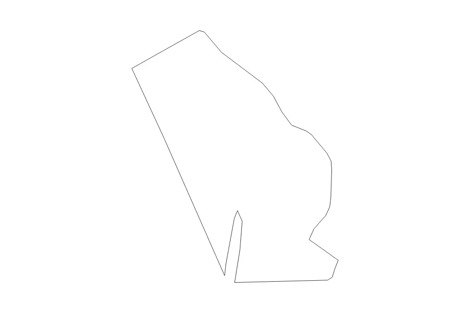 Outline map of Skagway Municipality, Alaska with subdivision borders.