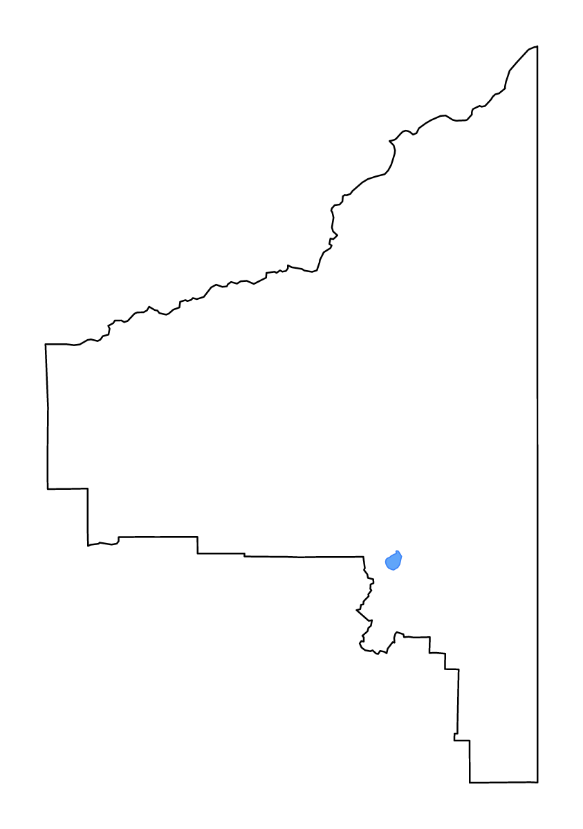 Mapa de contorno de Southeast Fairbanks, Alaska con lagos y ríos.