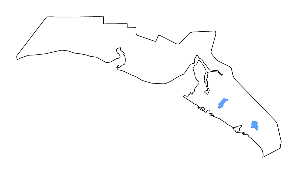 Mapa de contorno de Yakutat, Alaska con lagos y ríos.