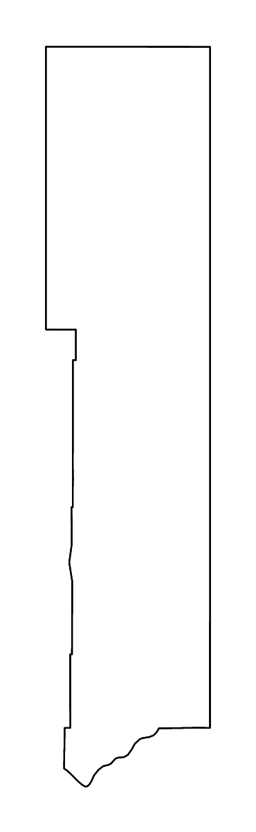Mapa de contorno de Apache, Arizona con ríos.