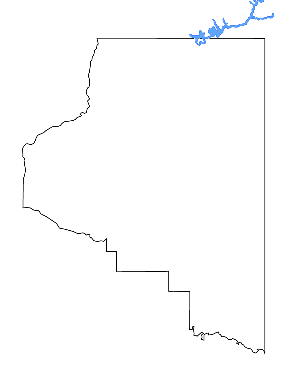 Carte de contour de Coconino, Arizona avec lacs et rivières.