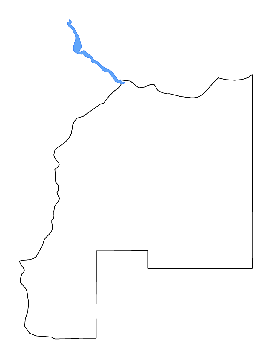 Mapa de contorno de La Paz, Arizona con lagos y ríos.