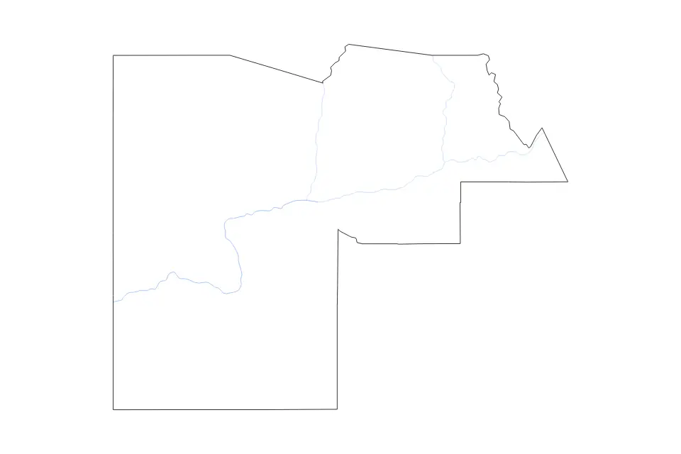 Mapa de Maricopa, Arizona de tipo contorno y ríos para América del Norte, con contorno y ríos con límites limpios.