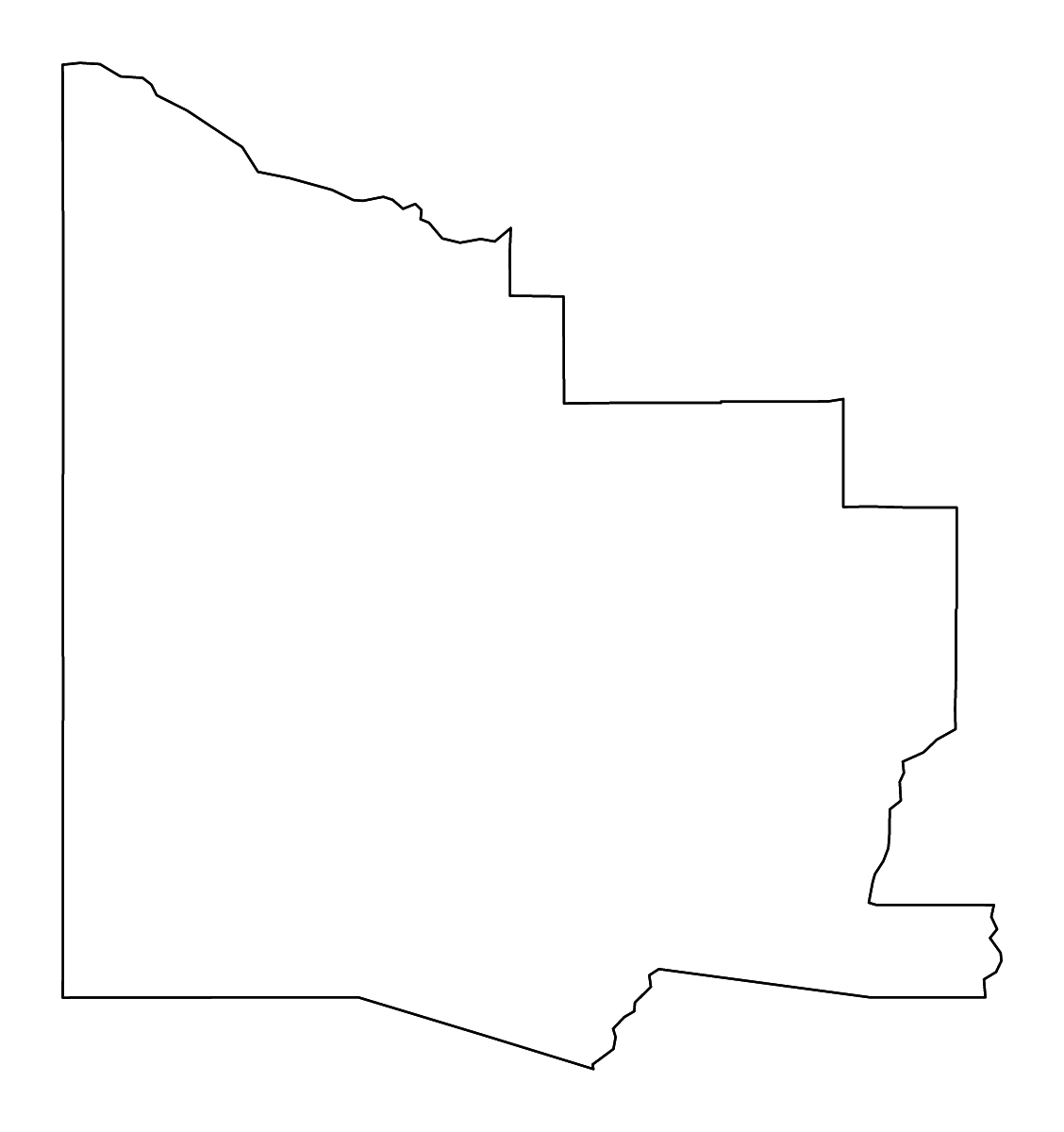 Mapa de contorno de Yavapai, Arizona con ríos.