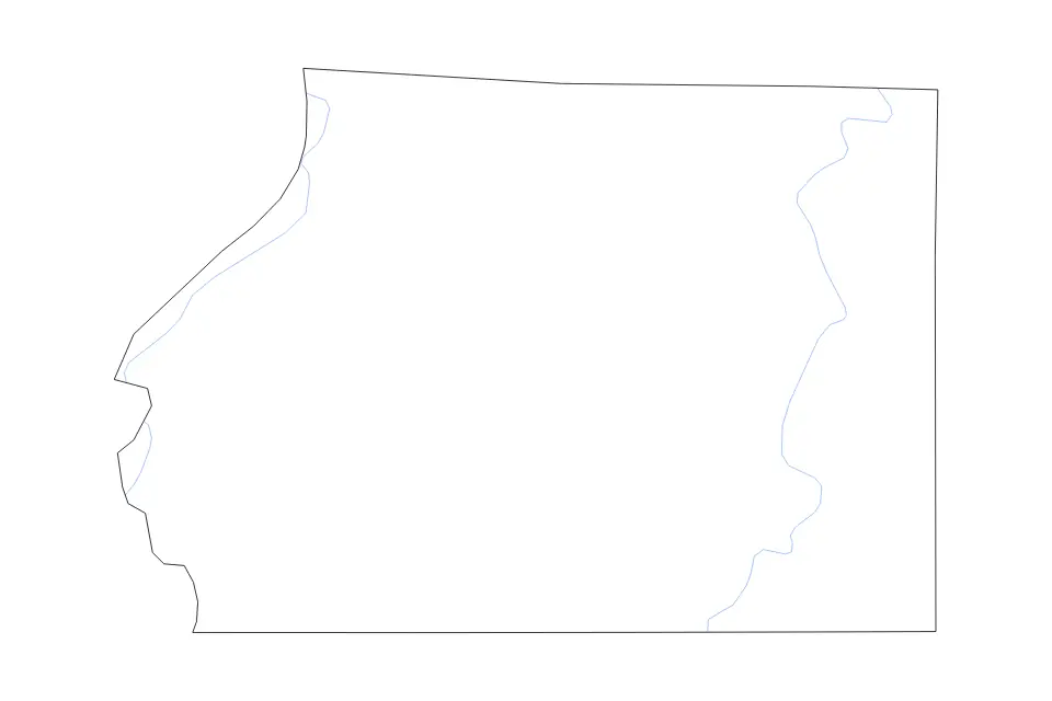 Carte de Ashley, Arkansas de type contour et rivières pour Amérique du Nord, montrant contour et rivières avec des limites nettes.