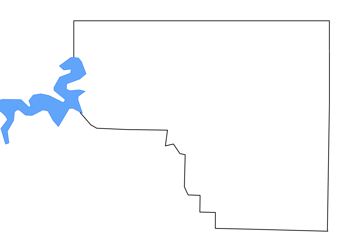 Mapa de contorno de Carroll, Arkansas con lagos y ríos.