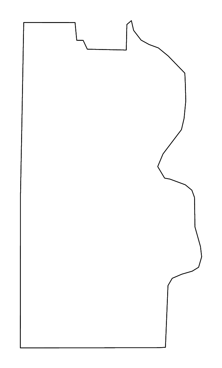 Mapa de contorno de Chicot, Arkansas con ríos.