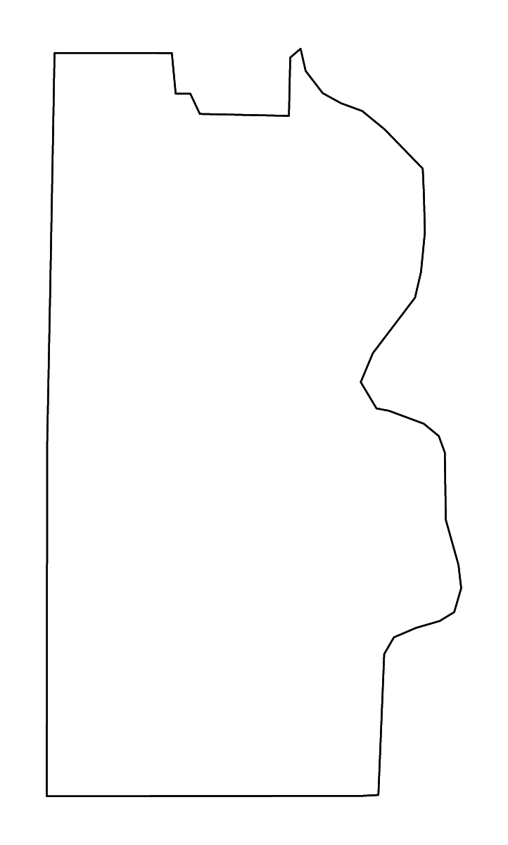 Mapa de contorno de Chicot, Arkansas con ríos.