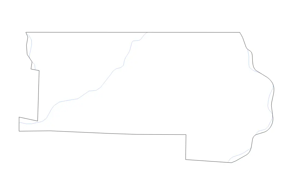 Carte de Clay, Arkansas de type contour et rivières pour Amérique du Nord, montrant contour et rivières avec des limites nettes.