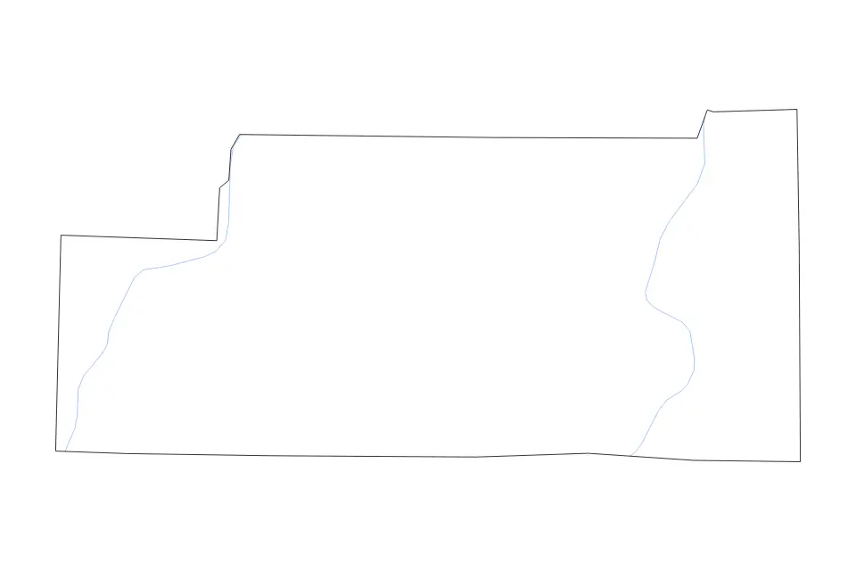 Outline map of Craighead County, Arkansas with subdivision borders and rivers.
