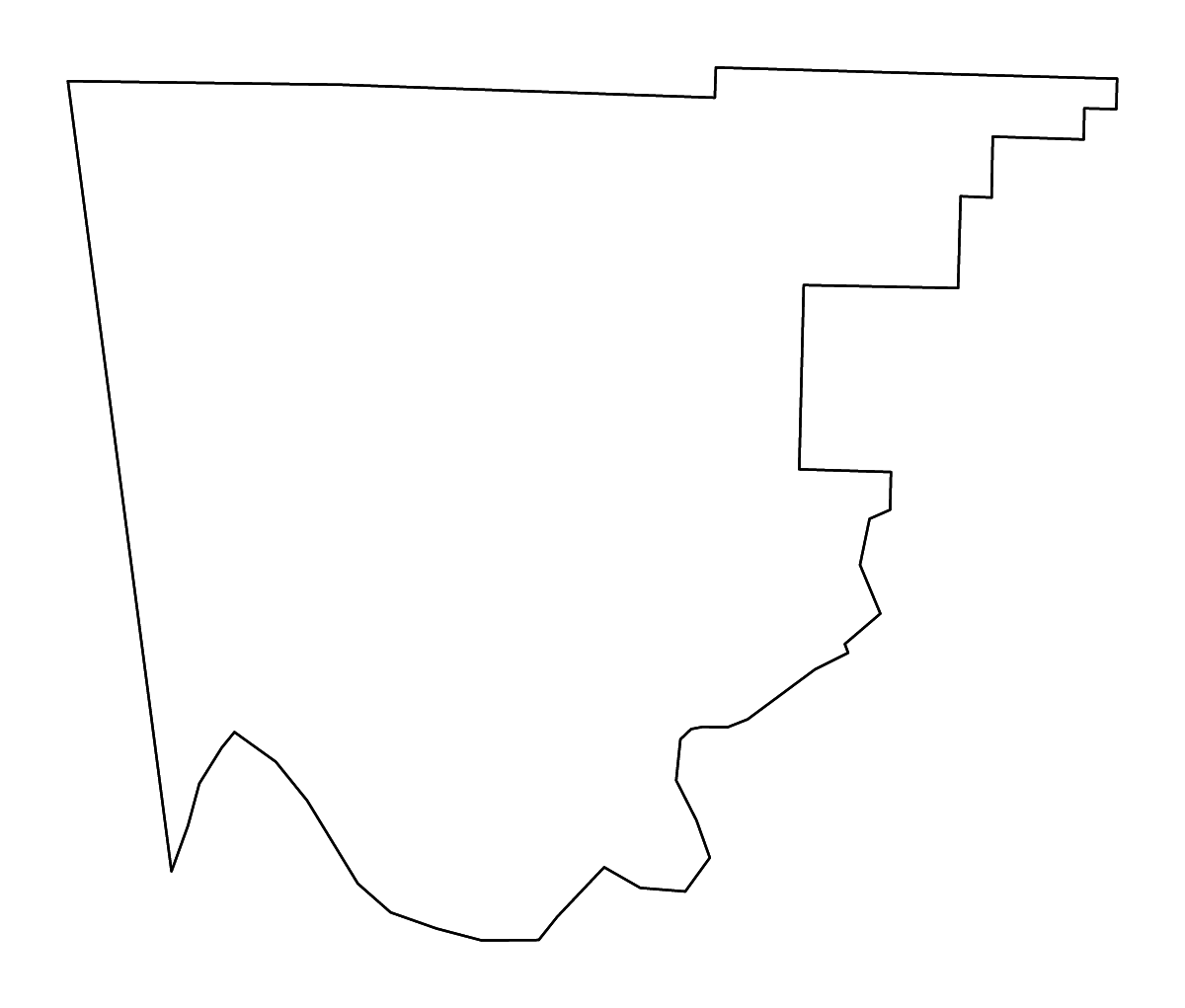 Mapa de contorno de Crawford, Arkansas con ríos.