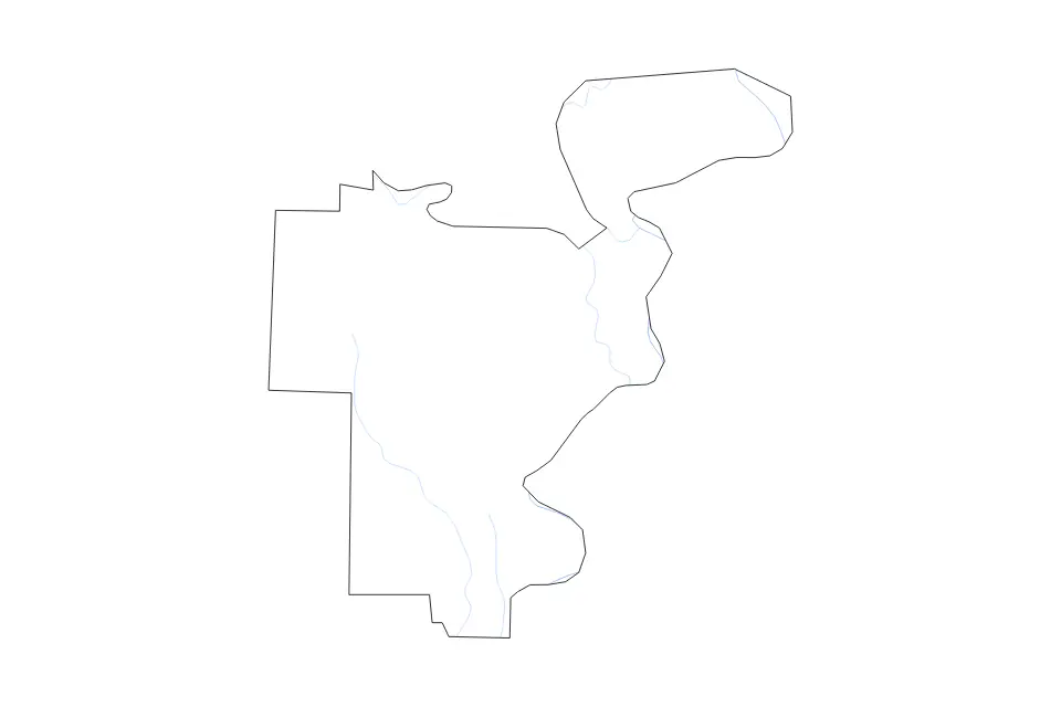 Mapa de Desha, Arkansas de tipo contorno y ríos para América del Norte, con contorno y ríos con límites limpios.