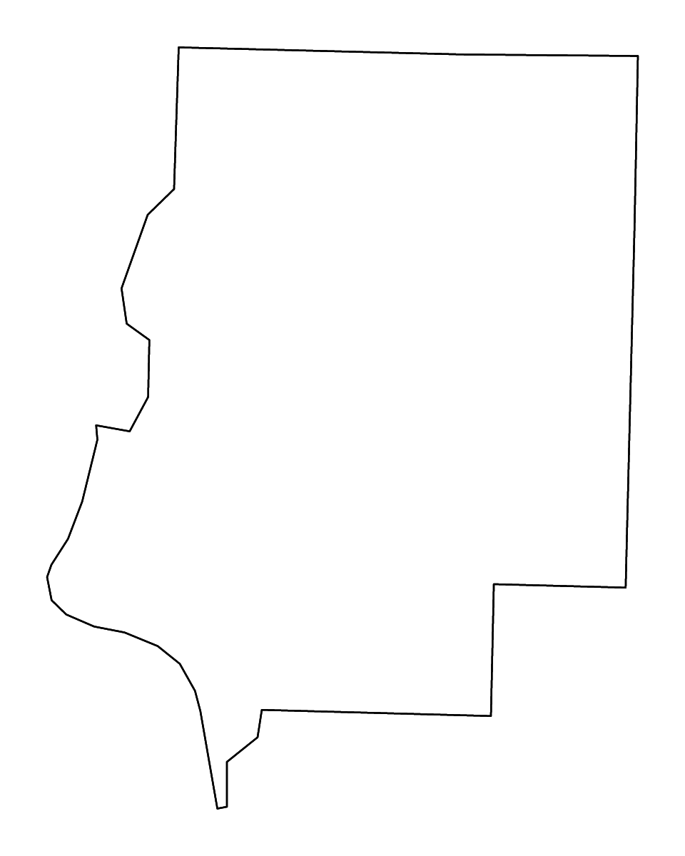Mapa de contorno de Faulkner, Arkansas con ríos.