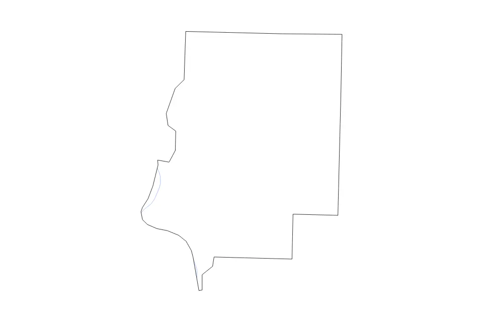 Carte de Faulkner, Arkansas de type contour et rivières pour Amérique du Nord, montrant contour et rivières avec des limites nettes.