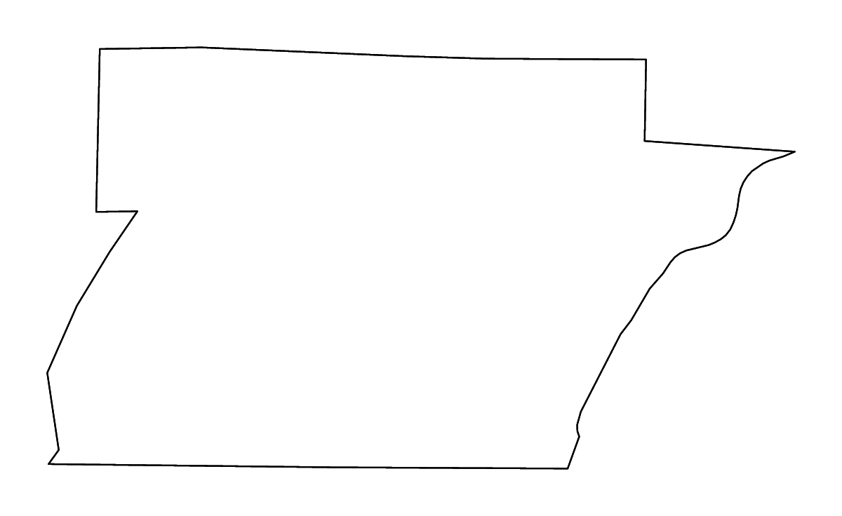 Mapa de contorno de Greene, Arkansas con ríos.