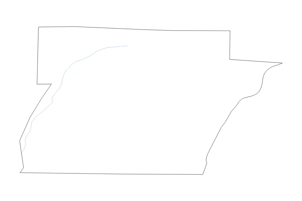 Carte de Greene, Arkansas de type contour et rivières pour Amérique du Nord, montrant contour et rivières avec des limites nettes.
