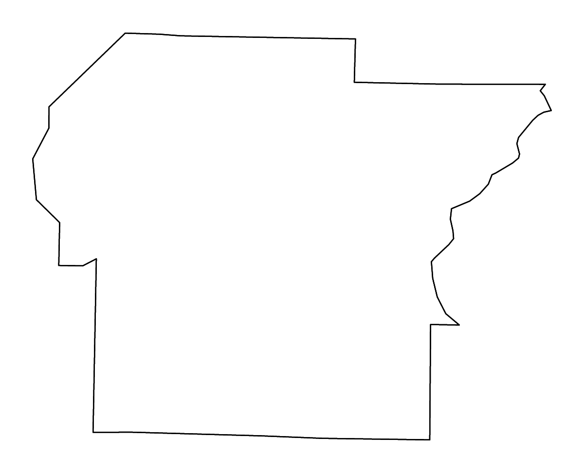 Mapa de contorno de Independence, Arkansas con ríos.