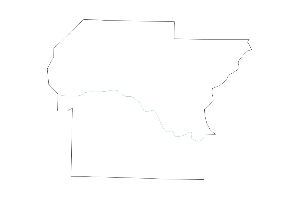 Carte de Independence, Arkansas de type contour et rivières pour Amérique du Nord, montrant contour et rivières avec des limites nettes.