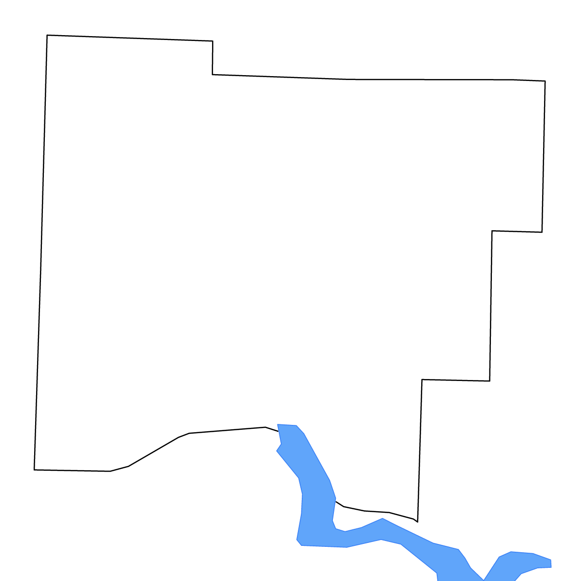 Mapa de contorno de Johnson, Arkansas con lagos y ríos.