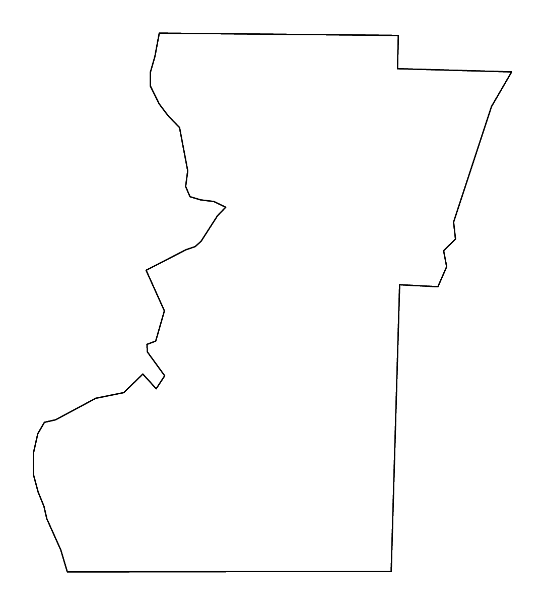 Mapa de contorno de Lafayette, Arkansas con ríos.