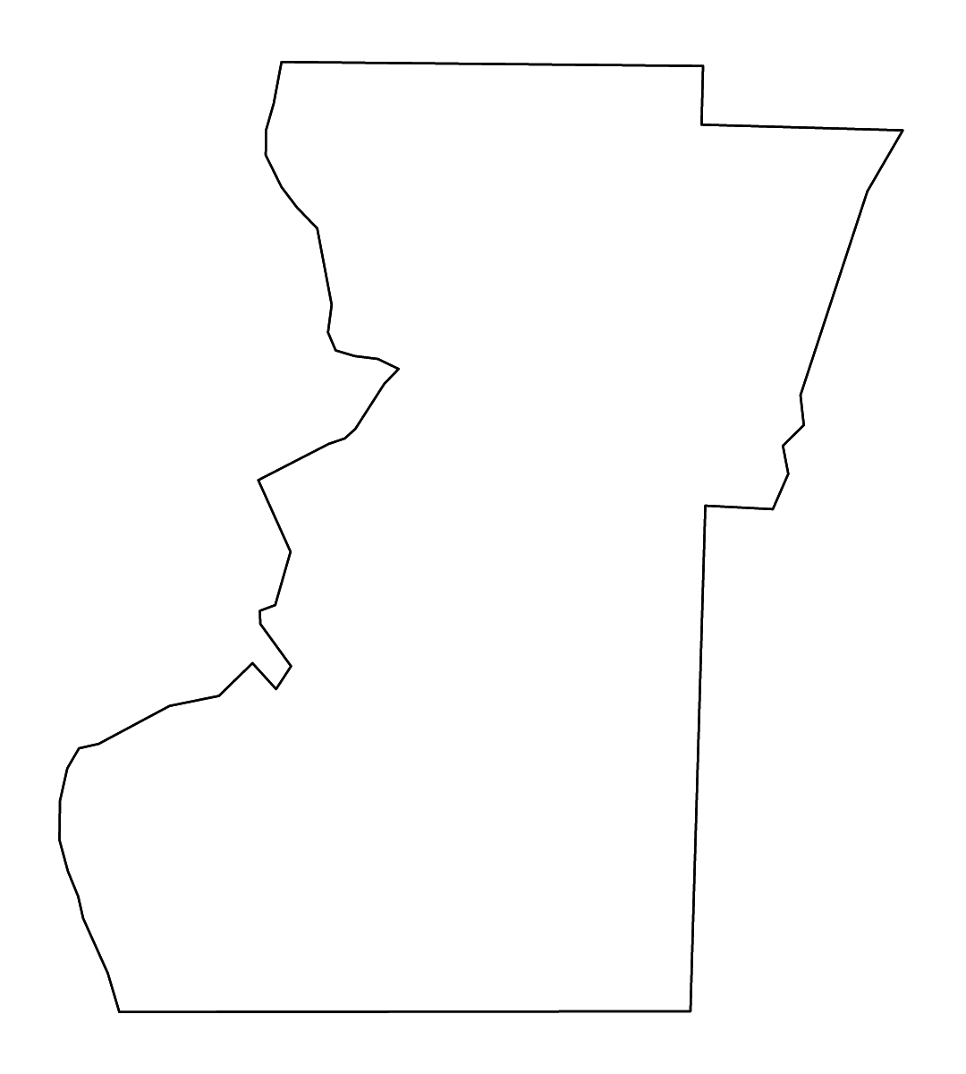 Mapa de contorno de Lafayette, Arkansas con ríos.
