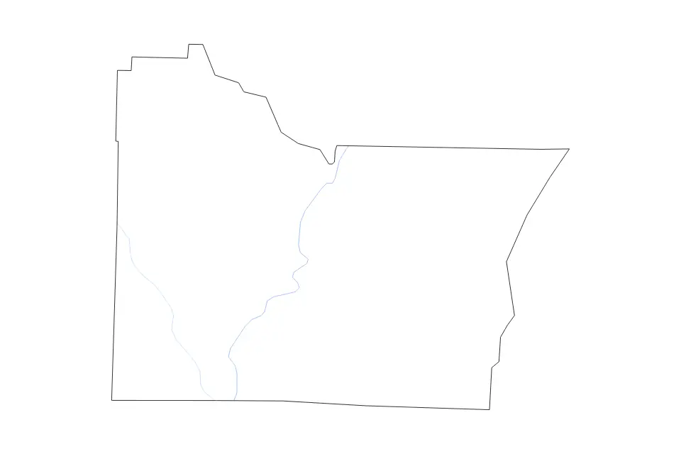 Carte de Lawrence, Arkansas de type contour et rivières pour Amérique du Nord, montrant contour et rivières avec des limites nettes.