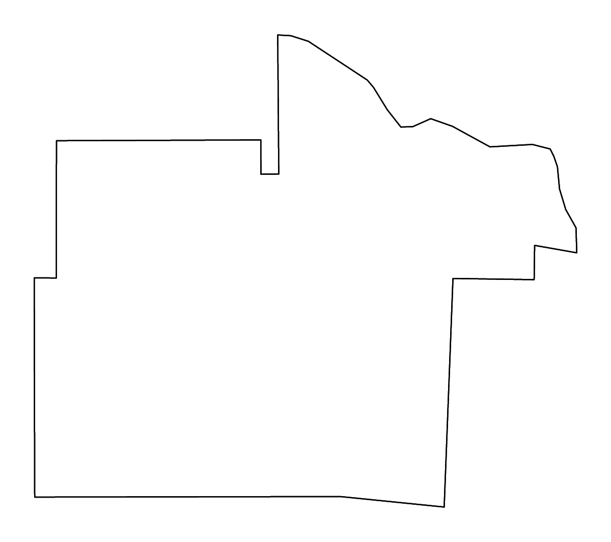 Outline map of Lincoln County, Arkansas with rivers.