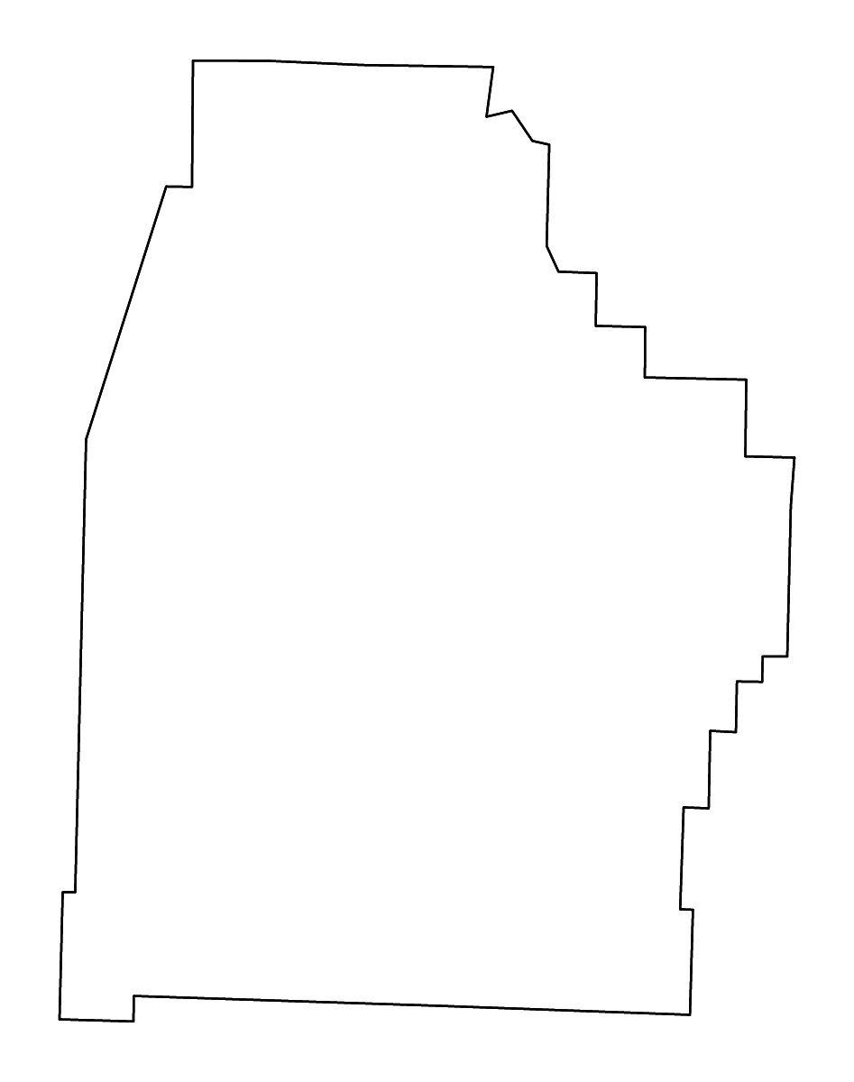 Outline map of Madison County, Arkansas with rivers.