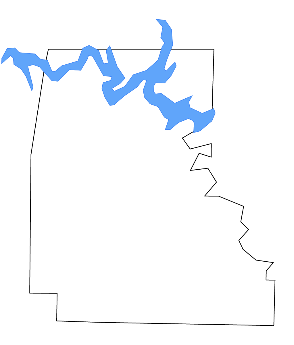 Mapa de contorno de Marion, Arkansas con lagos y ríos.