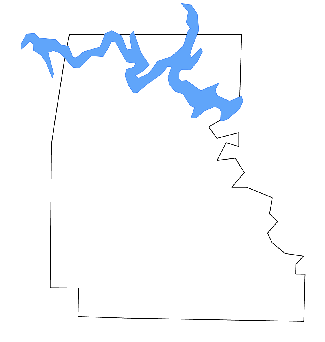 Mapa de contorno de Marion, Arkansas con lagos y ríos.