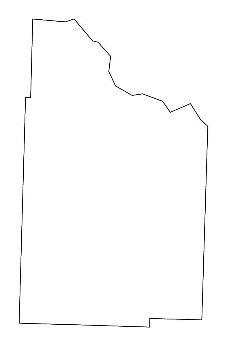 Mapa de contorno de Nevada, Arkansas con ríos.