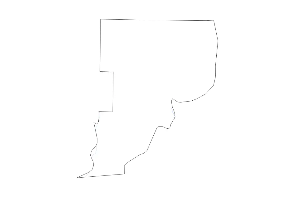Outline map of Phillips County, Arkansas with subdivision borders and rivers.