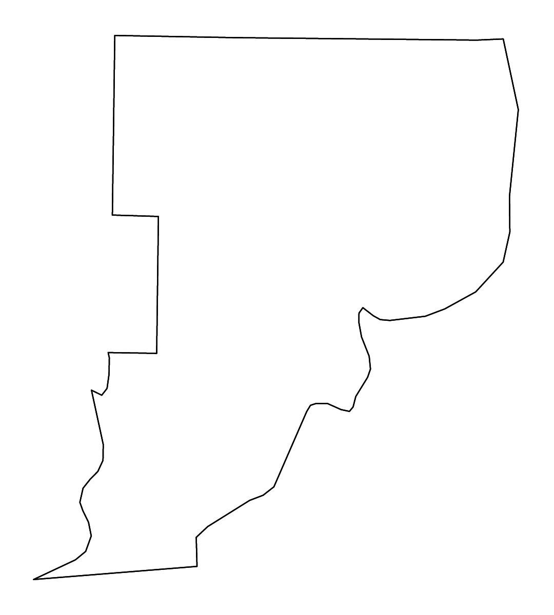 Mapa de contorno de Phillips, Arkansas con ríos.