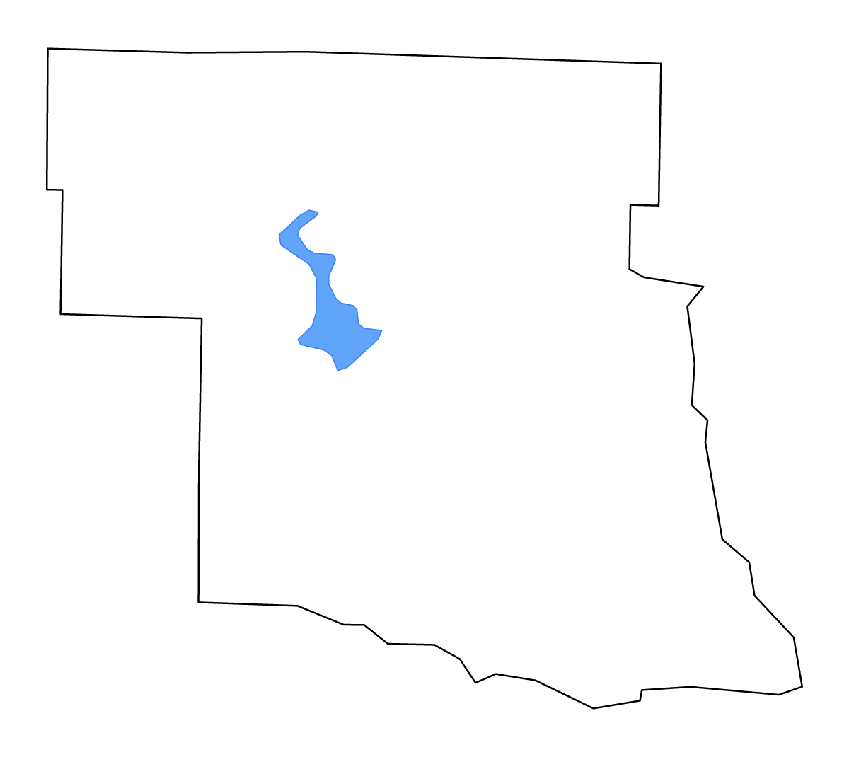 Carte de contour de Pike, Arkansas avec lacs et rivières.