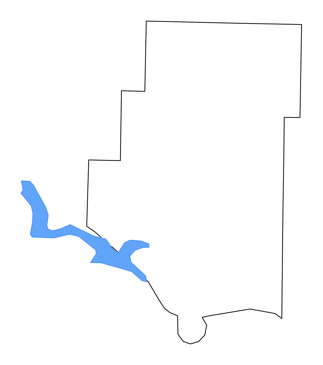 Carte de contour de Pope, Arkansas avec lacs et rivières.