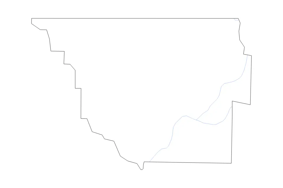 Carte de Randolph, Arkansas de type contour et rivières pour Amérique du Nord, montrant contour et rivières avec des limites nettes.