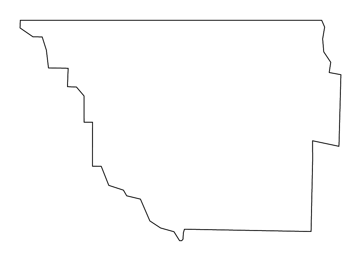 Mapa de contorno de Randolph, Arkansas con ríos.
