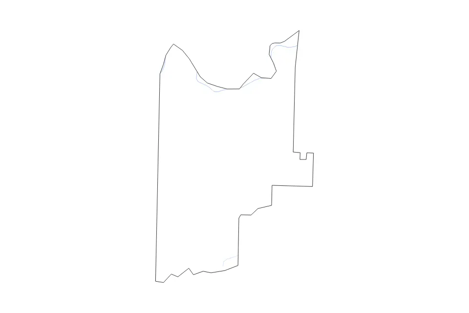 Mapa de Sebastian, Arkansas de tipo contorno y ríos para América del Norte, con contorno y ríos con límites limpios.
