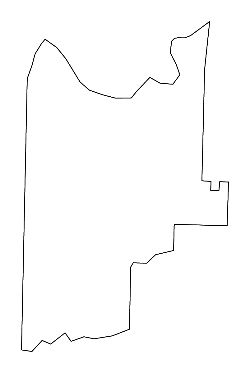 Mapa de contorno de Sebastian, Arkansas con ríos.