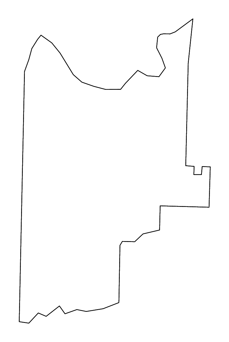 Mapa de contorno de Sebastian, Arkansas con ríos.