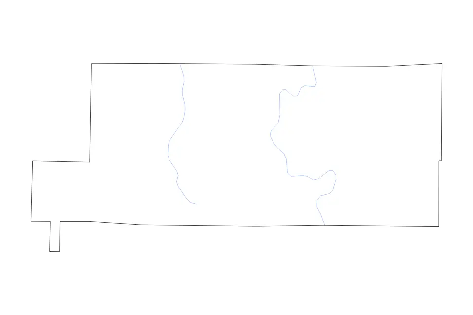 Mapa de St. Francis, Arkansas de tipo contorno y ríos para América del Norte, con contorno y ríos con límites limpios.