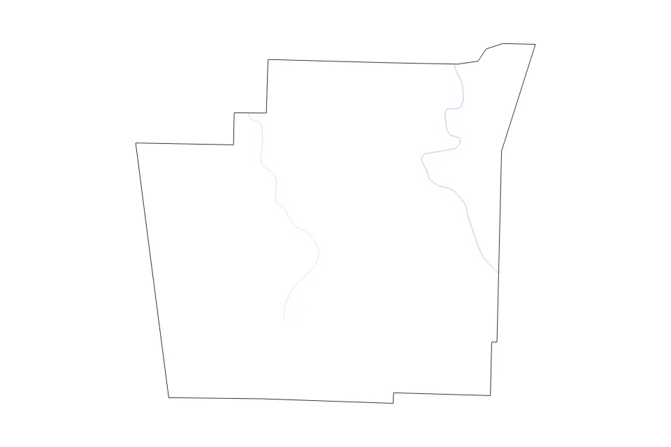 Carte de Washington, Arkansas de type contour et rivières pour Amérique du Nord, montrant contour et rivières avec des limites nettes.