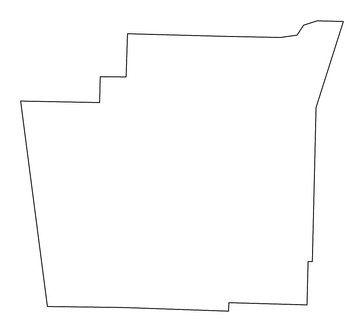 Outline map of Washington County, Arkansas with rivers.