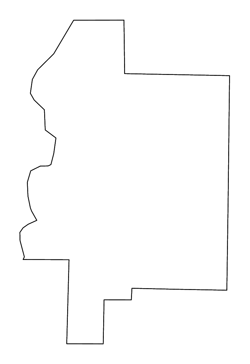 Mapa de contorno de Woodruff, Arkansas con ríos.