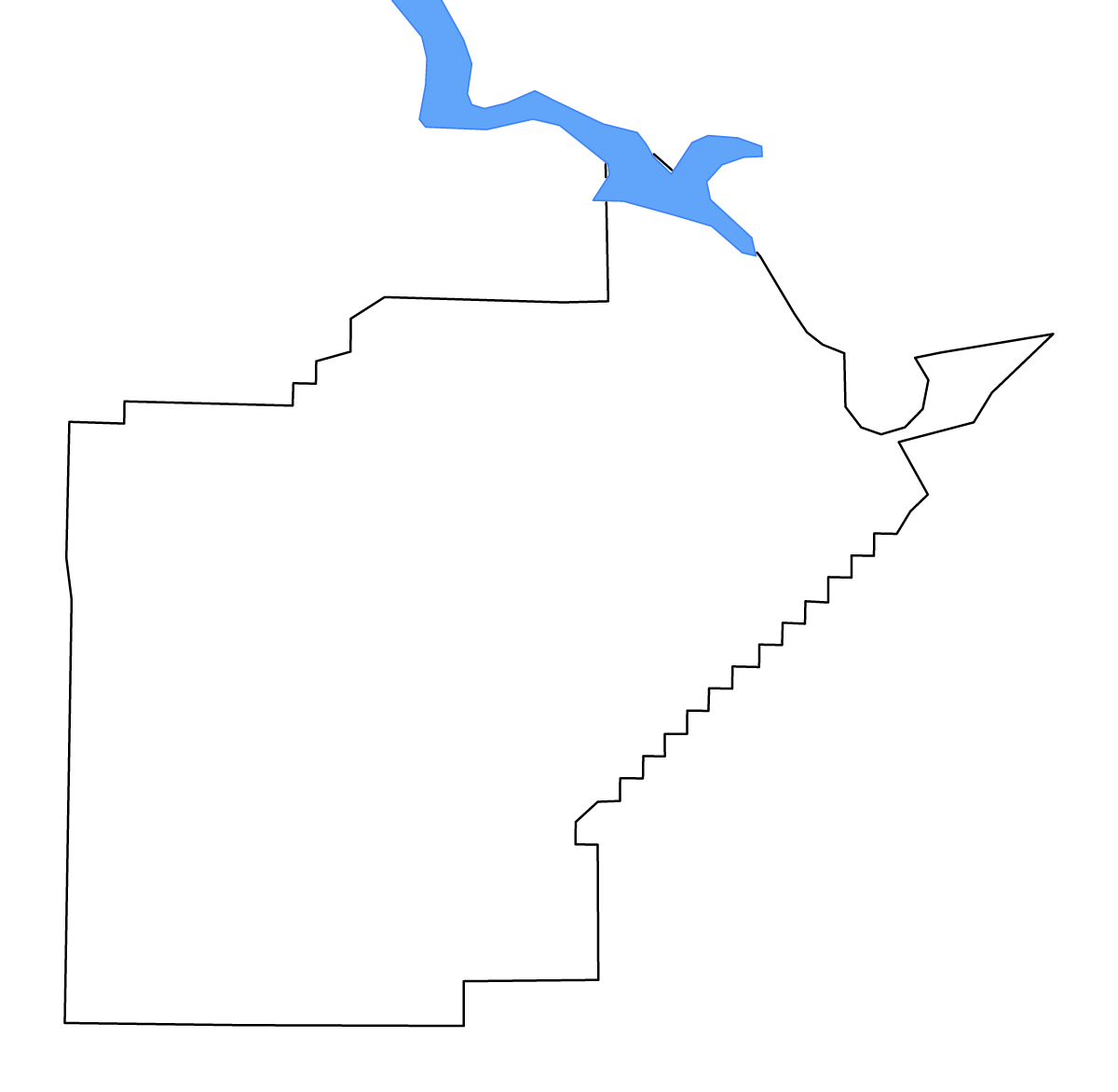 Mapa de contorno de Yell, Arkansas con lagos y ríos.