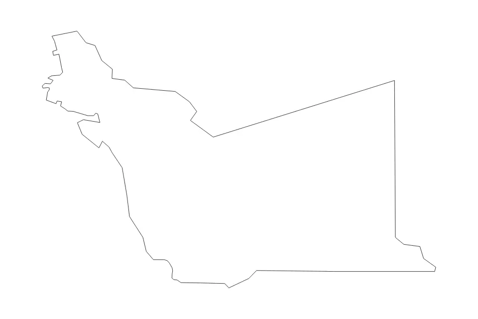 Carte de Alameda, California de type contour pour Amérique du Nord, montrant contour avec des limites nettes.